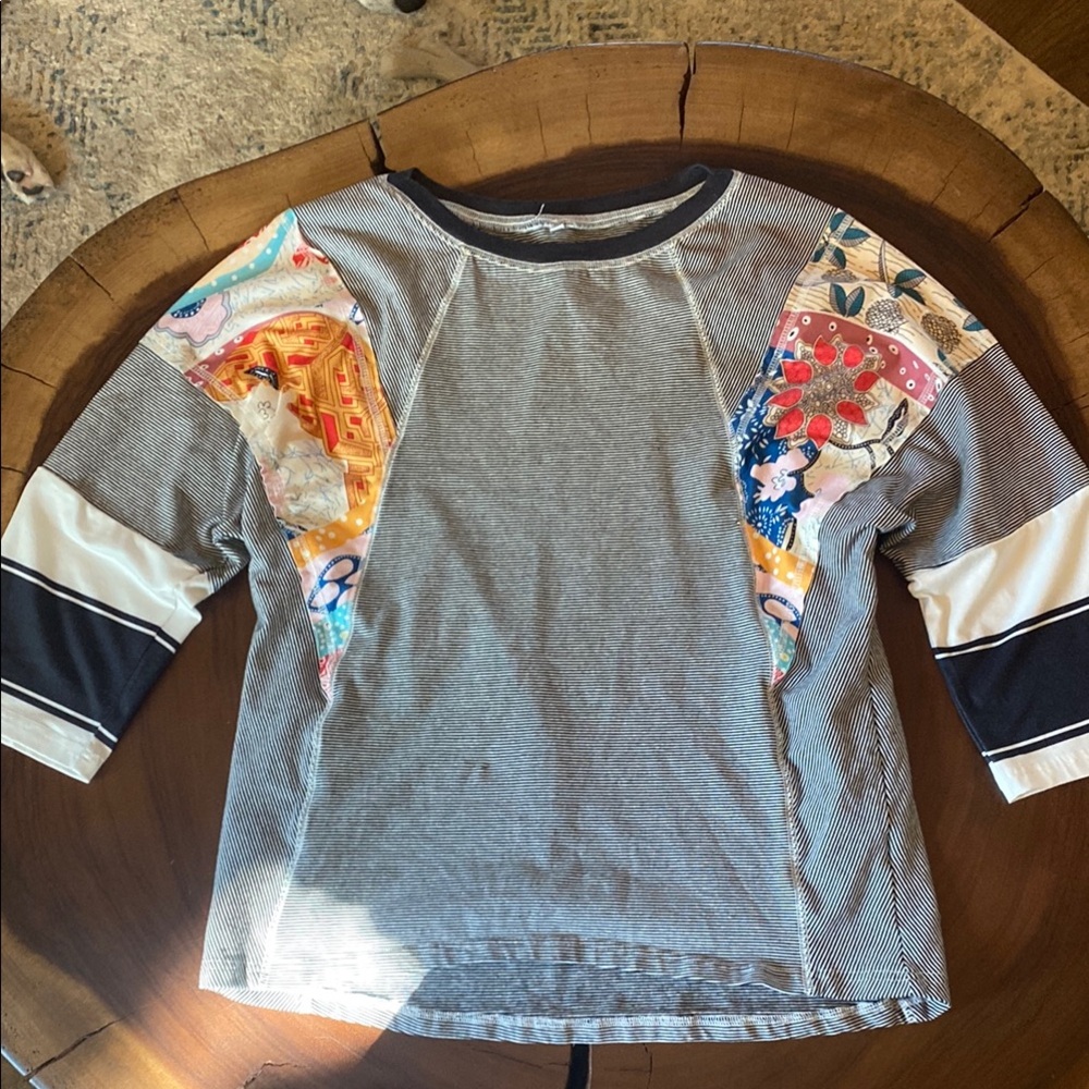 Colorful Boho Patchwork Shirt/ Size Medium - Picture 2 of 6